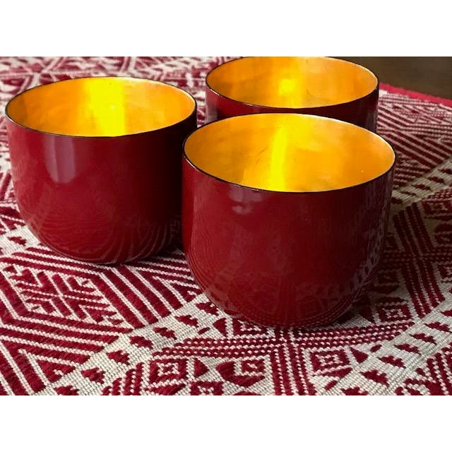 Elegant and chic, these handmade gold-lined lacquerware cups are distinctive, particularly as an accent on a mantel or...