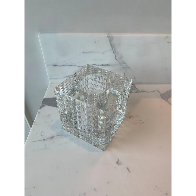 Early 21st Century Veritas Faceted Optical Glass Square Vases, 2016, Set of 2 For Sale - Image 5 of 10