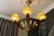 French Art Deco Bronze Chandelier with Marbled Beige Mushroom Glass Shades, 1930s For Sale - Image 6 of 18