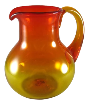 1960s Blenko Tangerine Amberina Citrine Ruby Art Glass Pitcher #637m