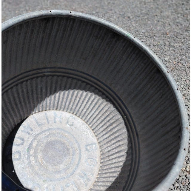 1930s Vintage English Bowling Galvanized Dolly Tub For Sale - Image 5 of 11