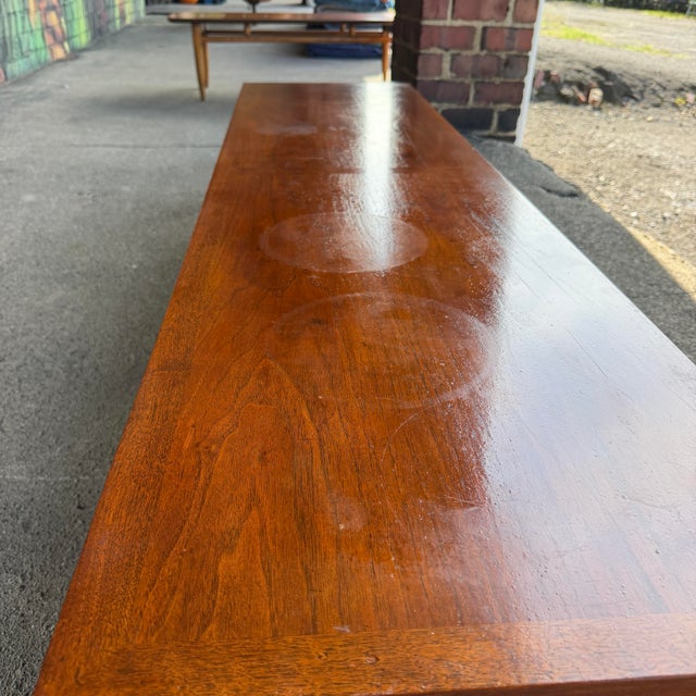 Wood Lane Rythm 6 Foot Long Walnut Coffee Table For Sale - Image 7 of 12