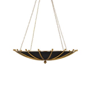 Currey & Company Fontaine Black & Gold Chandelier For Sale