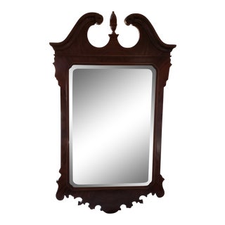 Drexel Heritage Heirlooms Flame Mahogany Chippendale Style Beveled Wall Mirror For Sale