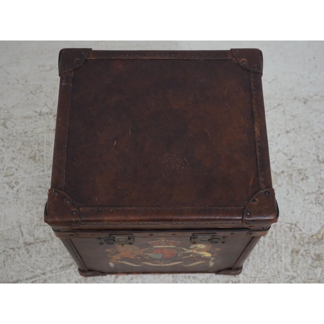English Theodore Alexander Leather Wrapped Lidded Box End Table For Sale - Image 3 of 16
