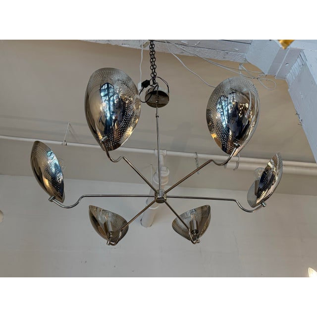 2020s NauticalMart Mid-Century Modern Perforated Sputnik Chandelier For Sale - Image 5 of 12