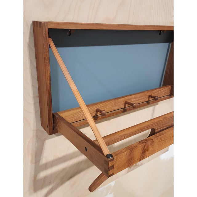 Mid 20th Century Danish Wall Mount Folding Valet by Adam Hoff and Poul Østergaard For Sale - Image 11 of 13