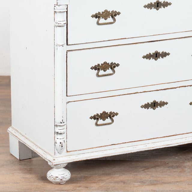 19th Century Swedish Pine White Chest of Four Drawers For Sale - Image 12 of 14
