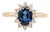 Blue Sapphire Ring With Diamond Accents: Solid 14k Gold, Oval 7x5mm, Size 6.75 For Sale