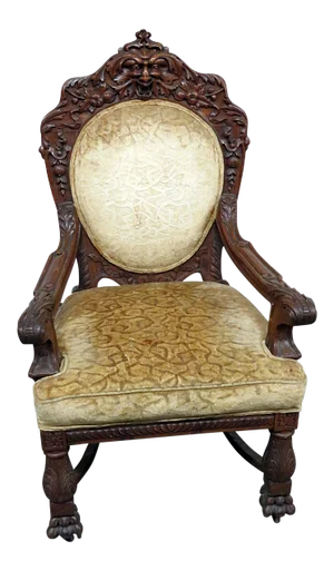 Renaissance Style Oak Throne Chair Attributed to Horner