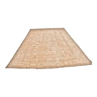 Antique Distressed Persian Malayer Wool 9x13 Beige, Taupe & Black Handmade Area Rug #1140267 For Sale
