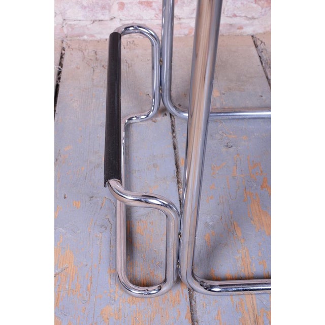 Bauhaus Bar Chair in Chromed Steel and Faux Leather, Germany, 1970s For Sale - Image 4 of 11