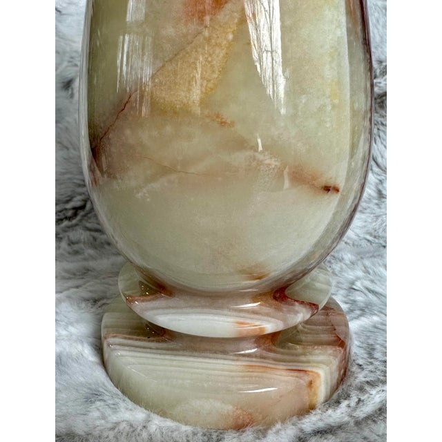 1970s Vintage Genuine Onyx Natural Stone Vase For Sale - Image 5 of 12
