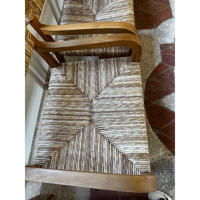 Noir Teak & Seagrass Bowie Dining Arm Chair Attributed to Noir For Sale - Image 4 of 6