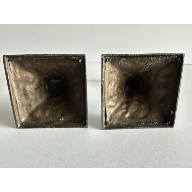 Antique Art Nouveau Grapes & Leaves Bronze Candlestick Holders- A Pair For Sale - Image 9 of 12