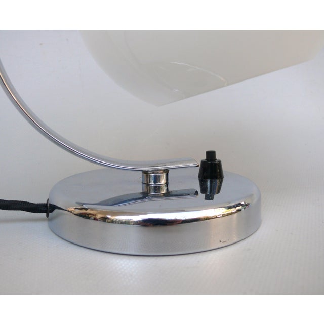 Vintage Art Deco Bedside Lamp with White Overlaid Glass Shade, Austria, 1930s For Sale - Image 16 of 18