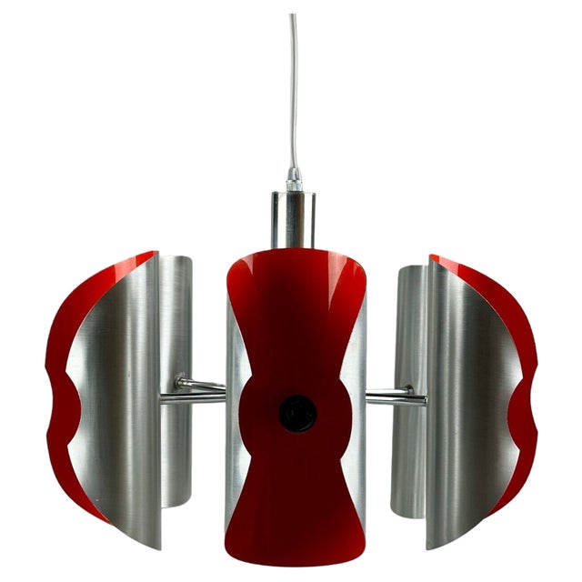 Space Age 6-Flame Sputnik Chandelier in Chromed Metal, 1970s For Sale