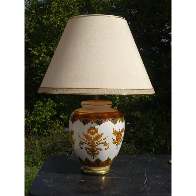 Large living room lamp, 74 cm high and 52 cm in diameter, made in France in the 1970s by the Louis Drimmer factory. It...