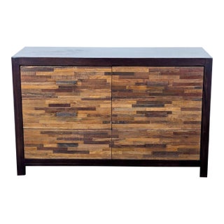 Environment Furniture Santomer Modern Rustic Wood 6-Drawer Dresser With Patchwork Front, Attributed For Sale