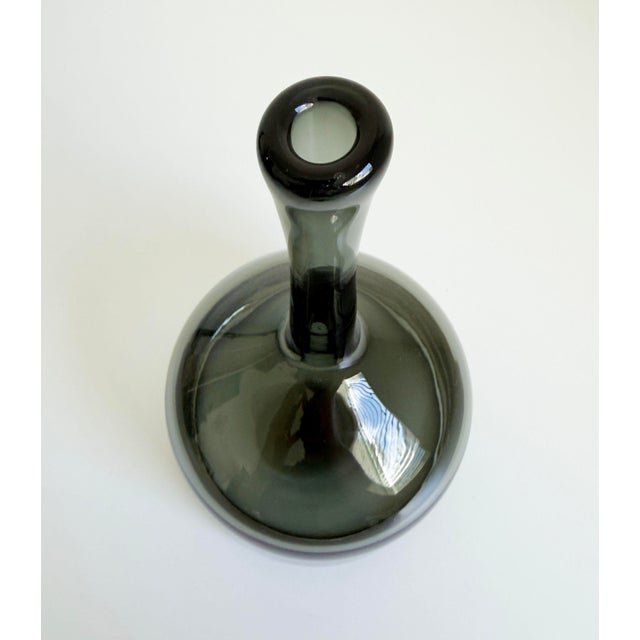 Mid-Century Modern Smoked Glass Bottle Vase, Mid 20th Century For Sale - Image 3 of 10
