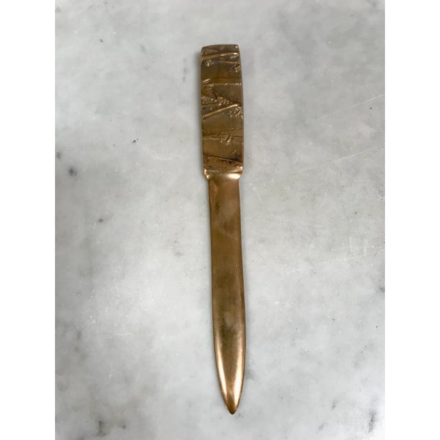 1970s Italian Sculptural Brass Letter Opener Signed by Carlo Ricci For Sale - Image 4 of 10