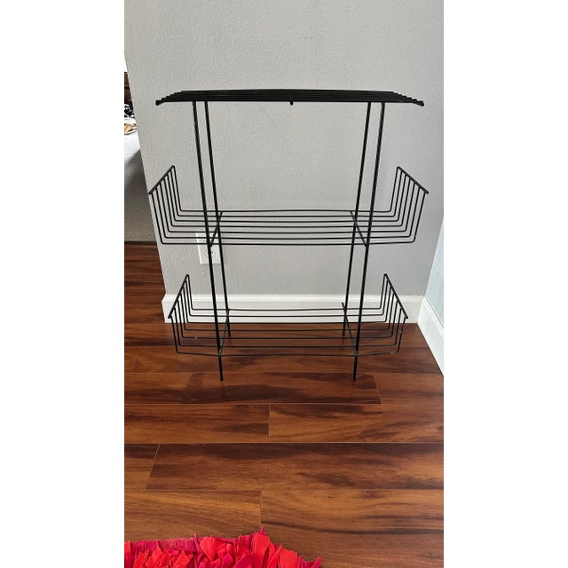 Mid Century painted, metal plant stand, shelf, display rack. A multitude of purposes to be found here~. Perfect for a sun...