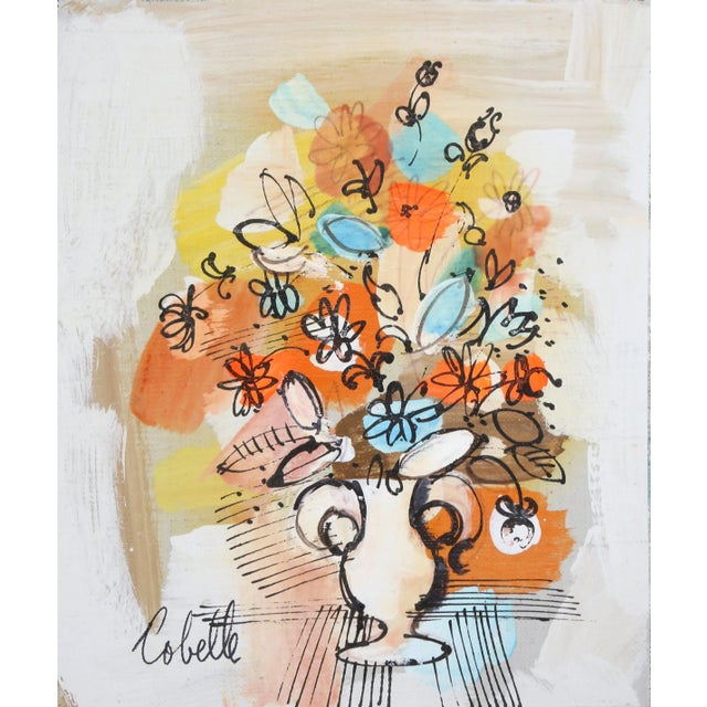 Vase With Flowers (Orange and Blue) 1, Charles Cobelle For Sale - Image 4 of 4