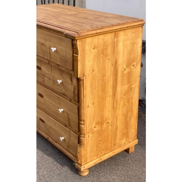 Brown Pine Chest of Four Drawers For Sale - Image 8 of 13