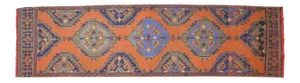 Faded Colors Oushak Runner - Distressed Pastel Hallway Rug 3'1″ X 11'5″