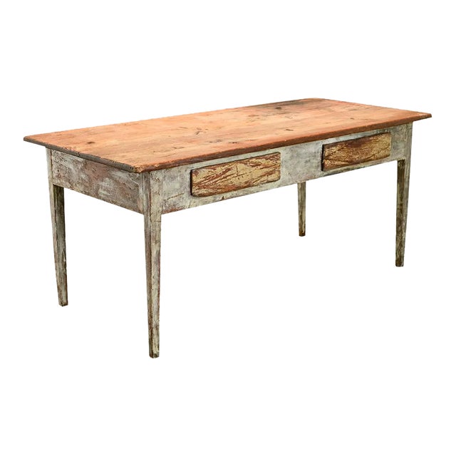 Swedish Gustavian 19th Century Painted Pine Table For Sale