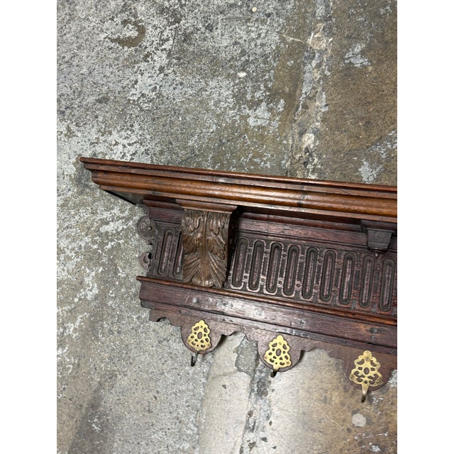 Italian Italian Walnut Carved Hanging Coat Rack, Antique For Sale - Image 3 of 12