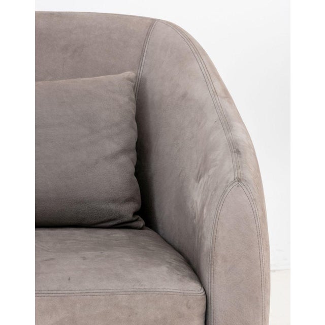 Modern Modern Style Gray Suede Tub Chairs, Pair For Sale - Image 3 of 6