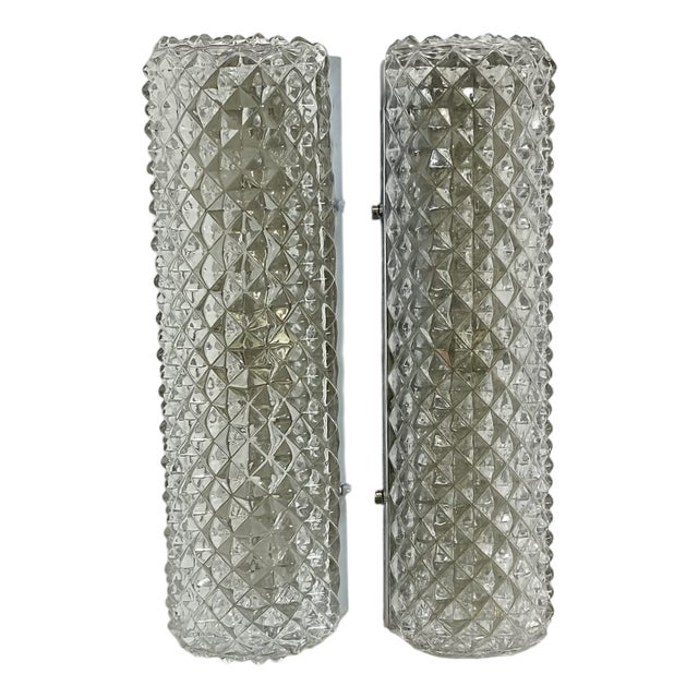 Vintage Wall Lamps from Glashütte Limburg, Germany, 1970s, Set of 2 For Sale