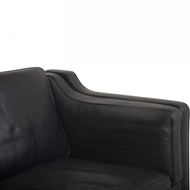 Animal Skin Moel 2213 3-Seater Sofa in Black Leather by Børge Mogensen, 2001 For Sale - Image 7 of 18