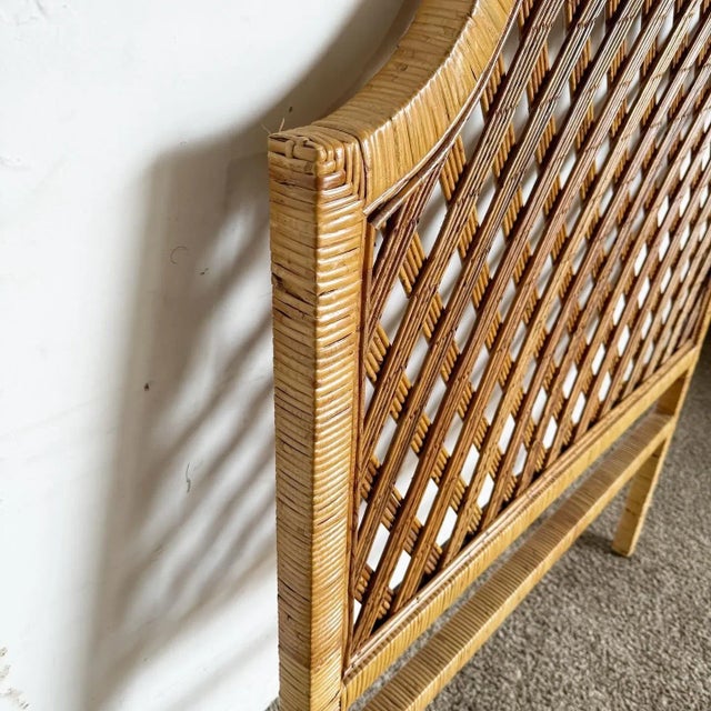 Boho Chic Rattan and Reed Twin Headboard For Sale - Image 4 of 5