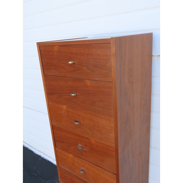 Mid Century Danish Modern Tall Narrow Lingerie Jewelry Chest 6628 For Sale - Image 12 of 15