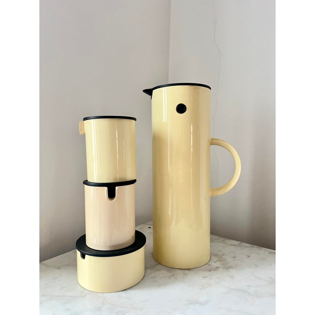 Plastic Vintage EM77 Vacuum Jug Thermos Set by Erik Magnussen for Stelton, Denmark, 1970, Set of 4 For Sale - Image 7 of 9