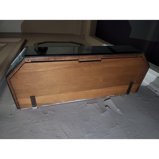 1960s Sutton Glass Silver Wall Mirror With Console Shelf and Mirrored Drawer For Sale - Image 11 of 12