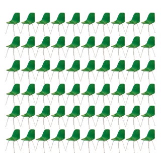 Vintage Green Chairs by Charles and Ray Eames for Herman Miller, 1960s, Set of 60 For Sale
