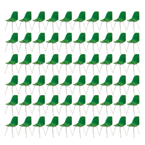 Vintage Green Chairs by Charles and Ray Eames for Herman Miller, 1960s, Set of 60