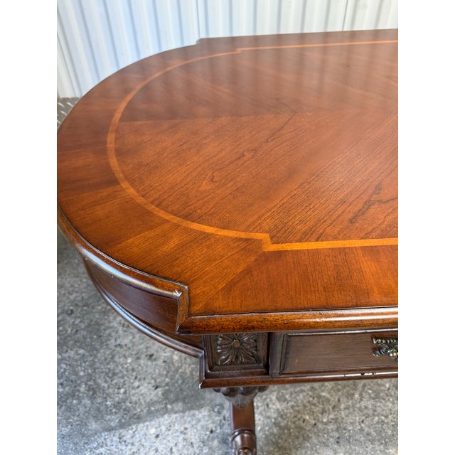 1990s English George IV Regency Style Mahogany Writing Desk For Sale - Image 5 of 12