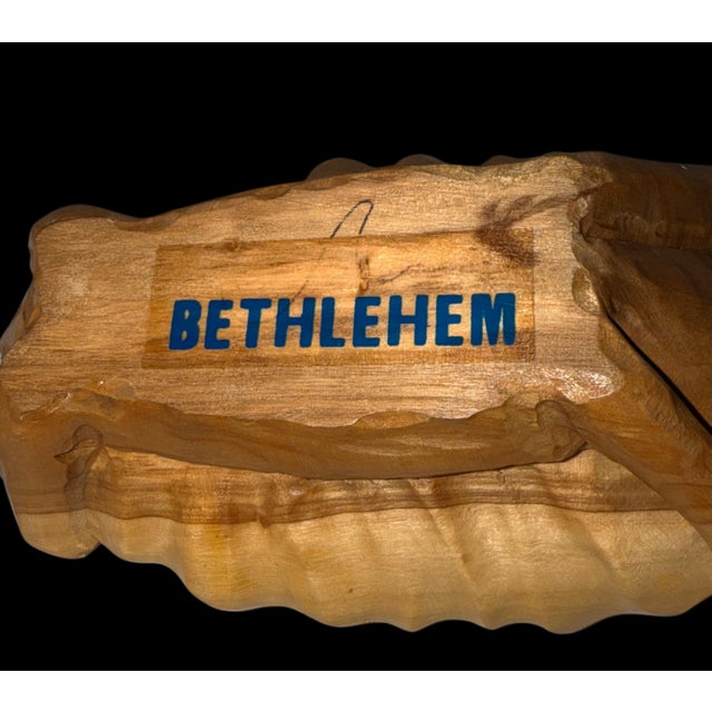 Arts & Crafts Mid-20th Century Bethlehem Olive Wood Nativity Set, 15 Pieces, Master Carved With Provenance For Sale - Image 3 of 18