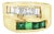 Vintage 14k Emerald and Diamond Band Ring, Size 7.75 For Sale
