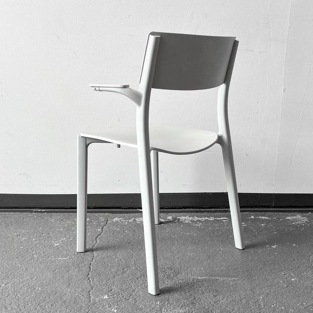 Wood Set of Vintage light Gray Tone Polypropylene Chairs For Sale - Image 7 of 18