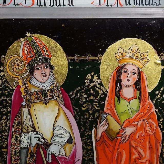 Wood German Artist, Four Saints, 1920s, Oil Painting, Framed For Sale - Image 7 of 9