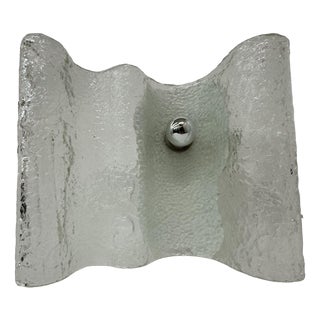 Wave Ice Glass Table Lamp from Kalmar, Germany, 1970s For Sale