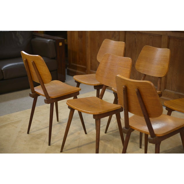 Vintage Chairs in Oak, 1960s, Set of 6 For Sale - Image 12 of 13