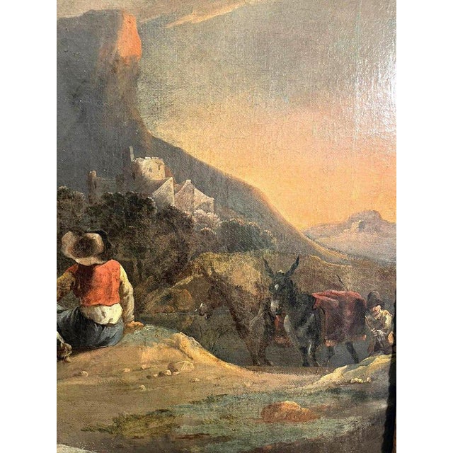 Simon Van Douw, Hunting Outing with Falconer, 1600s, Canvas Artwork, Framed For Sale - Image 9 of 10