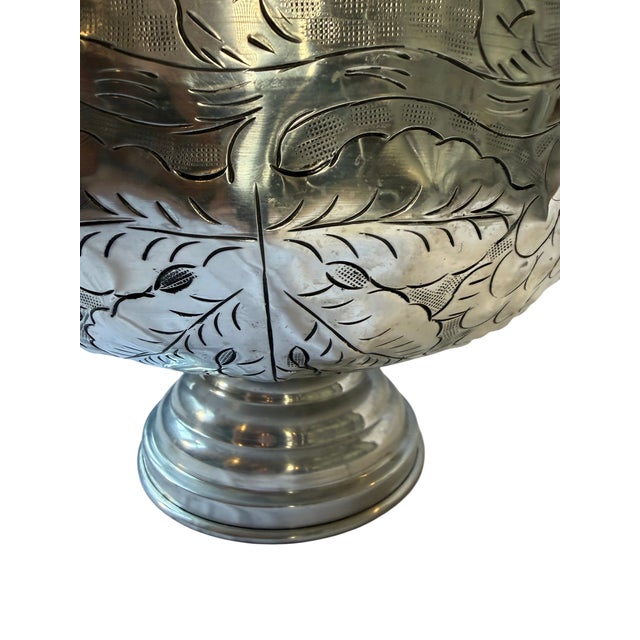 Mid-20th Century Silver-Plated Grapevine Pedestal Bowl For Sale - Image 10 of 10