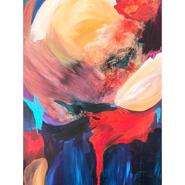 Vintage Abstract Expressionist Oil Painting on Canvas For Sale - Image 9 of 12